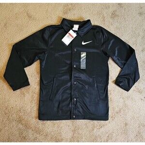 Nike Therma Fit Snap Up Jacket Boys Size Medium Black
